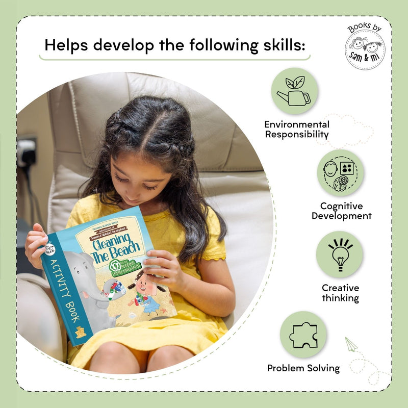 Cleaning the Beach Story + Activity Book: Adventures of Samara and Alphabet, the Elephant