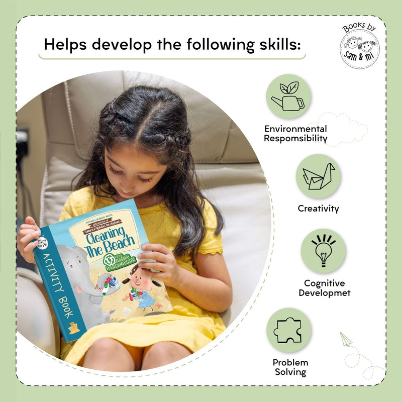 Cleaning the Beach Activity Book: Adventures of Samara and Alphabet, the elephant