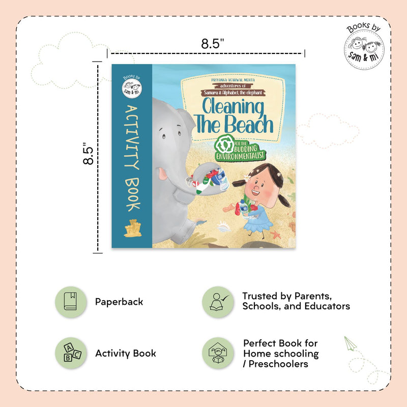 Cleaning the Beach Activity Book: Adventures of Samara and Alphabet, the elephant